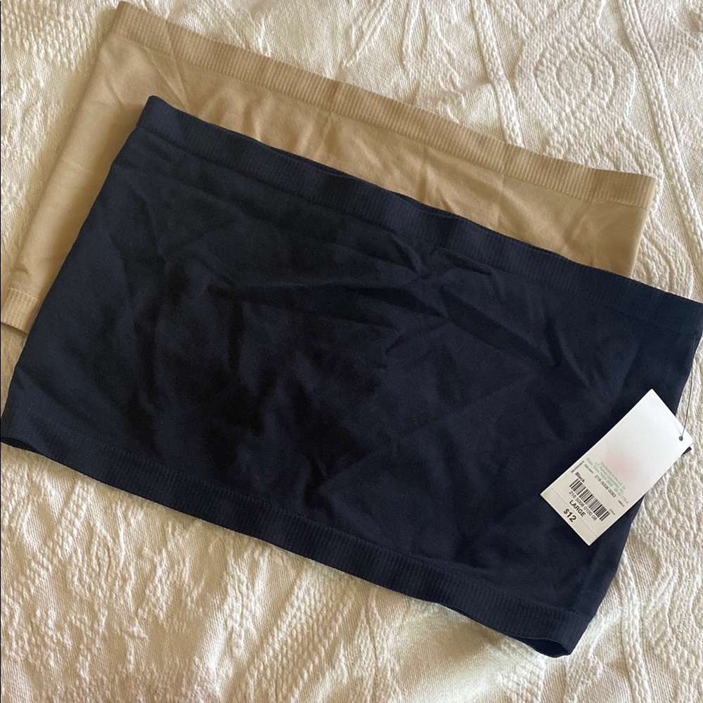 Set of 2 large bandeau top both new nude & black